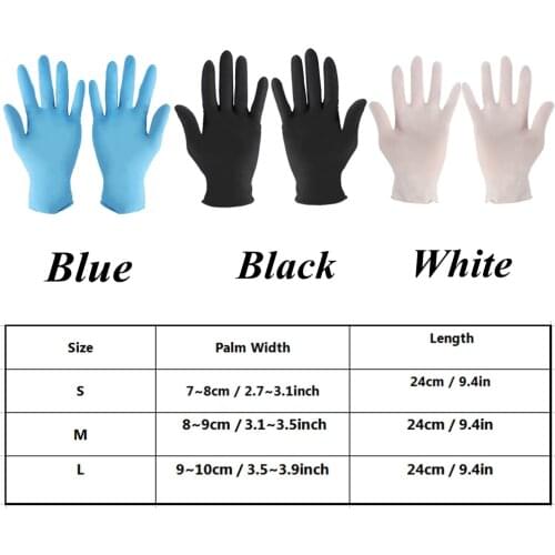 100PCS Disposable Black Nitrile Gloves guantes xl Wholesale Rubber Latex Gloves Experiment Nitrile Tattoo Beauty Hair Dye Gloves