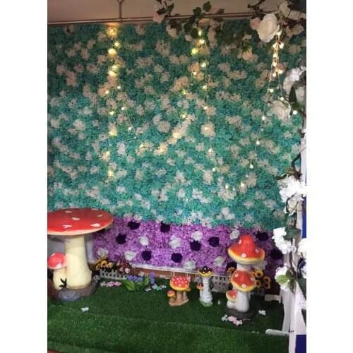 2.4M*2.4M Wedding Flower Wall Tiffany Blue with White flower backdrop wedding stage decoration including flowers and pipe stand
