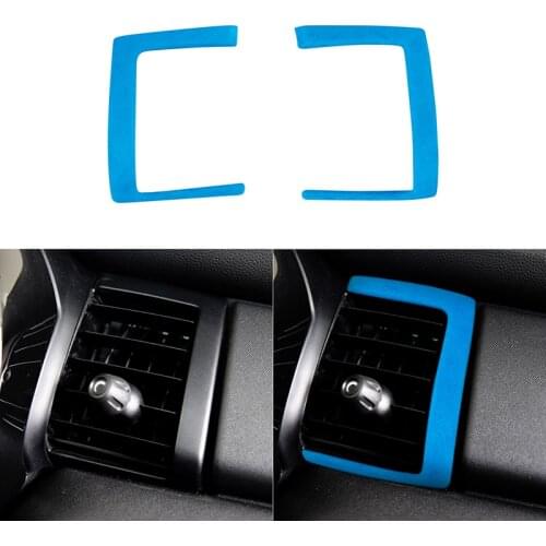 2PCS Suede Car Front Air Outlet Decoration Stickers Frame Cover Trim for MINI F55 F56 F57 2014-2020 Auto Styling Accessories