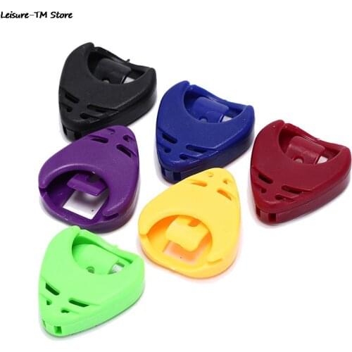 6Pcs Plastic Heart Shape Guitar Pick Collection Holder Accessories Guitar Pick Case Box Random Color
