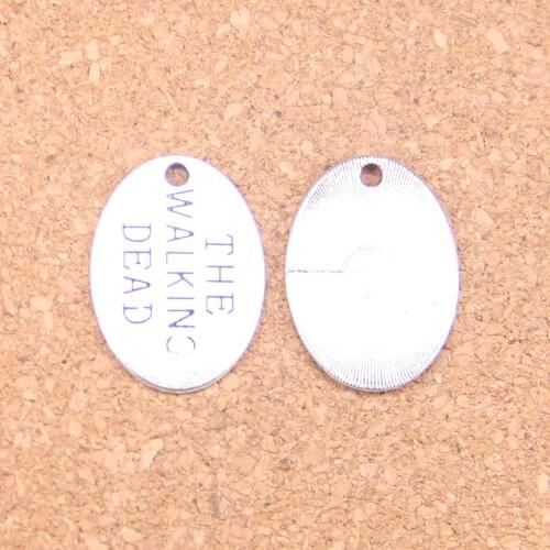 68pcs Charms plates the walking dead 17x23mm Antique Pendants,Vintage Tibetan Silver Jewelry,DIY for bracelet necklace
