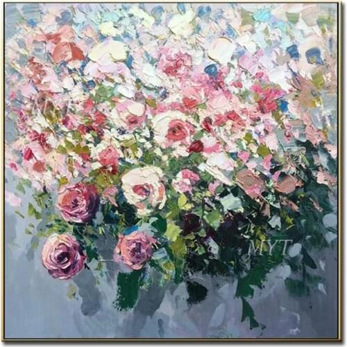Flowers Of Many Colors Abstract Oil Painting Modern Wall Art Living Room Picture Home Decoration Painting 100% Handmade