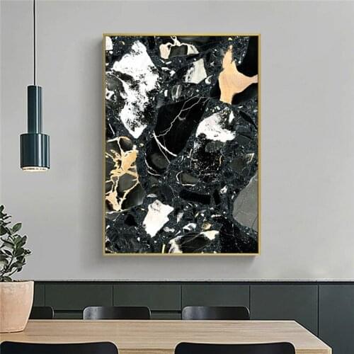 Abstract Black and Gold Canvas Paintings on the Wall Art Posters And Prints Modern Dropshipping Art Pictures For Living Room