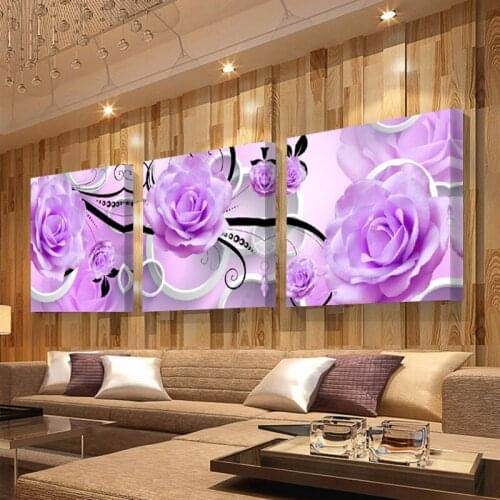 Full diamond embroidery flowers diy diamond painting Triptych peony 3d square drill diamond mosaic icon paste full crafts C184