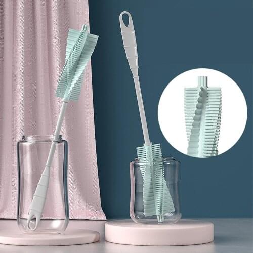 Household Long Handle Silicone Milk Bottle Cup Glass Cleaner Cleaning Brush