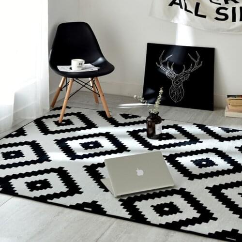 Black and white geometric pattern carpets for Living room coffee table Rugs Baby Crawl Antiskid Mats Child Folding game carpet