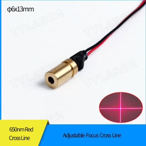 D6X13mm Focusable 650nm 1mw 5mw 10mw Red Cross Line Laser Module Adjustable Focus
