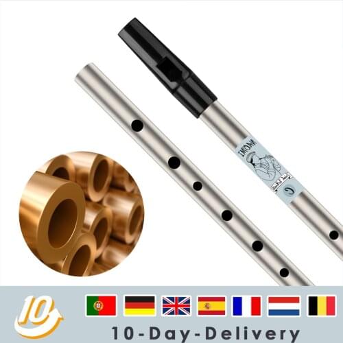 LOOK Irish Whistle Penny Whistle Flute Tin Flageolet C Key D Key Copper Six-holed Woodwind Instrument