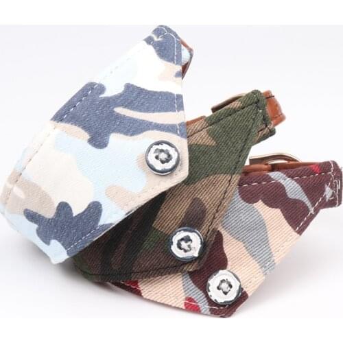 Camouflage Pet Dog Collar Scarf Bandana Small Pet Cat Collar Leash Set Scarf for Cat Puppy Adjustable Chihuahua Dog Accessories