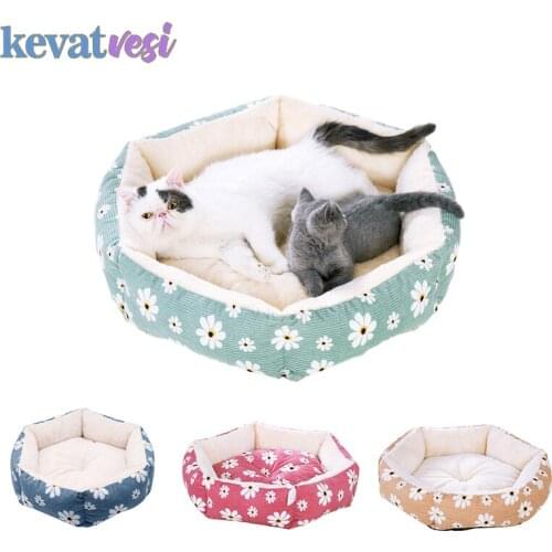 Pet Nest Mat Fashion Printing Dog Bed Soft Corduroy Puppy Cushion Comfortable Dogs Sleeping Pad Bulldog Small Medium Dogs Mats