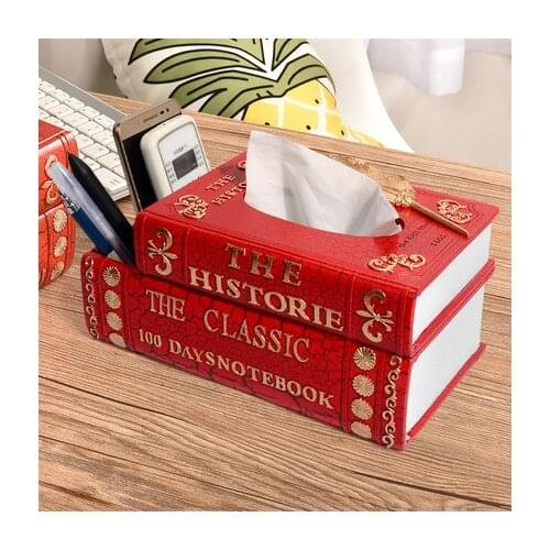 Creative European Fashion Tray Simple Living Room Book Paper Box Book Home Retro Tissue Box