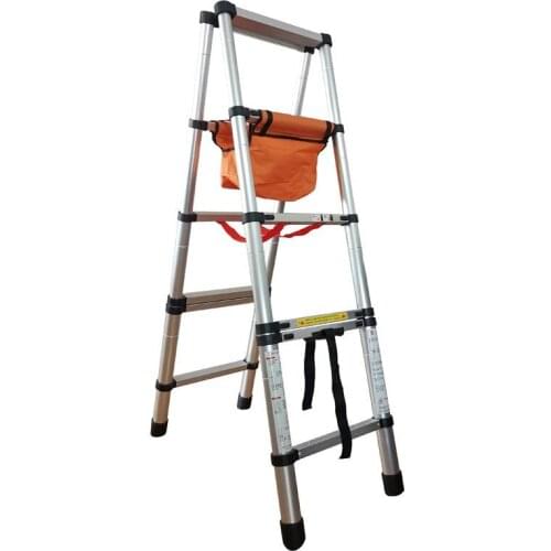 1.7M+1.7M Thickened Aluminum Alloy Telescopic Ladder Multi-Purpose Herringbone Ladder Portable Home Folding Engineering Ladder