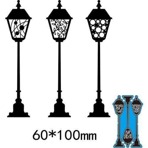 60*100mm Lamps on street New Metal Cutting Dies for 2020 Scrapbook Paper Decoration Template Embossing DIY Paper New Card Craft