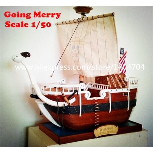 NIDALE MODEL Scale 1/50 ONEPIECE wooden sailboat model kite Going Merry Pirate ship Classic cartoon model