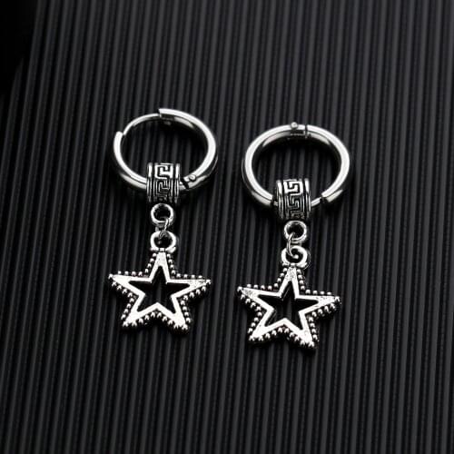 Fashion Five Pointed Star Earrings Man Jewelry 2020 Trend Stainless Steel Color Eardrop Give A Gift To A Friend Jewelry