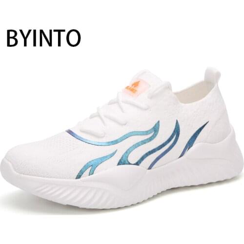 Fashion Women Tennis Sport Shoes Ultra Light Breathable Mesh Sock Sneakers Soft Soled Shock Female Trainers Tenis Feminino White