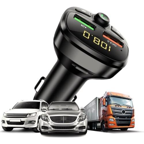 TF Card MP3 Player Fm Transmitter Car Quick Charge Adapter QC 3.0 Car Accessories Dual USB Charger Car Bluetooth 5.0