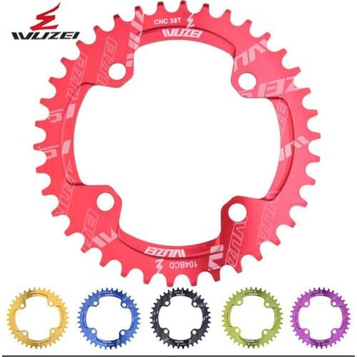 MTB Chainwheel 104BCD Round Narrow Wide Chainring Mountain Bike Crankset Single Tooth 32T 34T 36T 38T Compatible for 9/10/11S