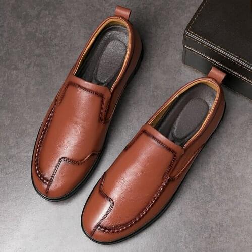 Mens shoes 2019 spring and autumn classic leather comfortable high quality breathable non-slip leather shoes large size 48
