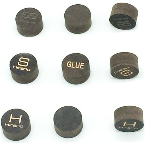 Free shipping 10pcs/lot 14mm Hirano billiard pool cue tip pigskin brown cue tip SS/S/M/H