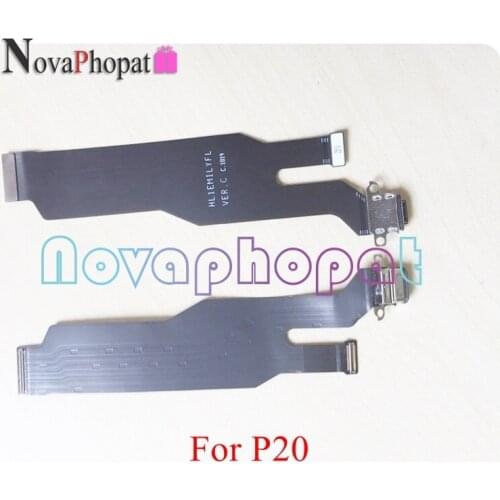 Novaphopat For Huawei P20 Charger Port USB Dock Charging Port Main FPC LCD Display Connect Motherboard Flex Cable +track
