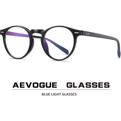 New retro anti-blue glasses unisex tr90 round frame flat mirror anti-reflective computer glasses AE0930