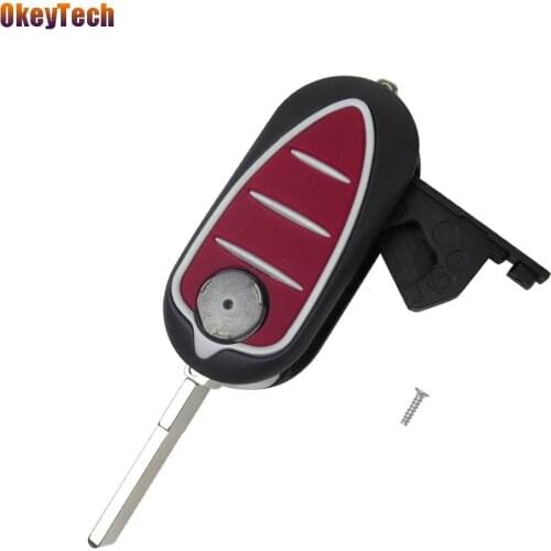 OkeyTech $4.99 3 Button Remote Blank Key Shell Keyles Entry Case Flip Car Key For Alfa Romeo Mito Giulietta 159 GTA Cover Case