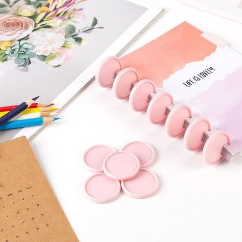 Pink Mushroom Hole Binding Discs Notebook Binder Rings Mushroom Planner Button 360 Degree Foldable DIY Scrapbook Accessories