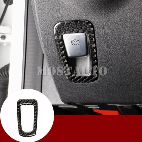 For Benz C Class W205 S205 Carbon Fiber Electronic Handbrake Frame Cover 2014-2018 1pcs Car Decor Car Accessories Interior