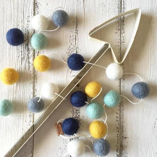 30balls Nordic Home Furnishings Children Girl Boy Baby Bedroom Ball Decoration Macaron String Ornaments Nursery Pom Pom Garland