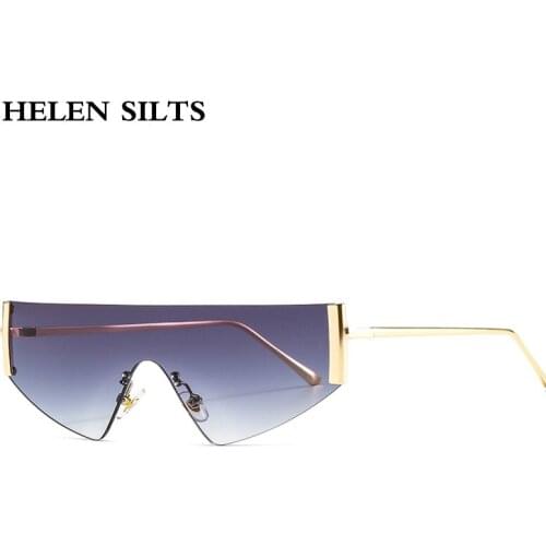 Fashion One Piece Sunglasses Women Men Oversized Rimless Sunglasses For Men Gray Shades Eyewear UV400 Sun Glasses H129