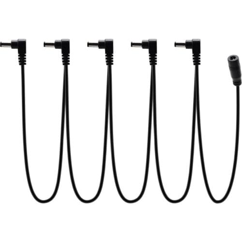 SONICAKE 9V DC 5-Way Right Angle Plug Daisy Chain Power Cable for Guitar Pedals QDC-05