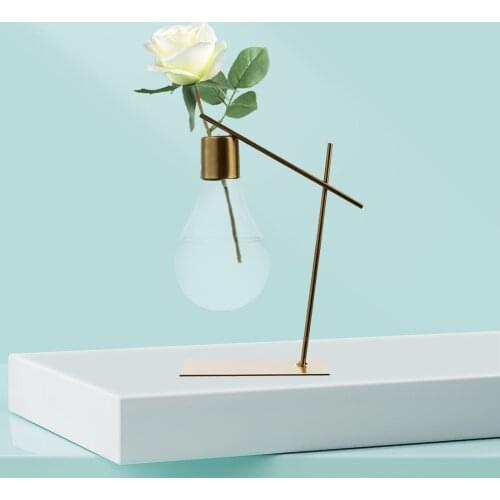 Modern glass vase flower vase home living room decoration Bulb hydroponic vase wedding accessories bedroom desk accessories