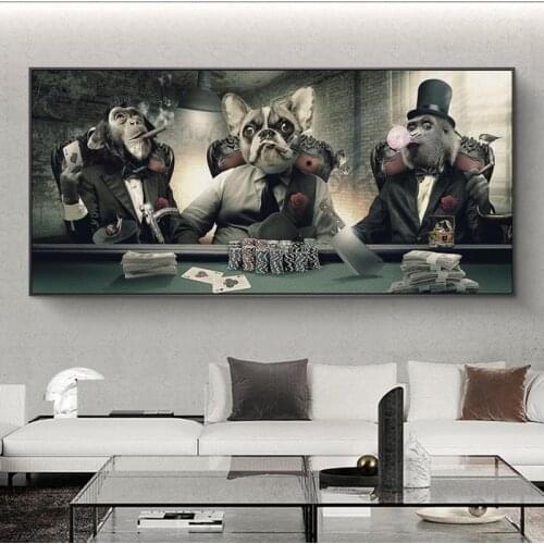 Modern Smoking Glasses Music Hip Hop Monkey Large Poster Wall Art Pictures Print Canvas Painting for Living Room Home Decoration
