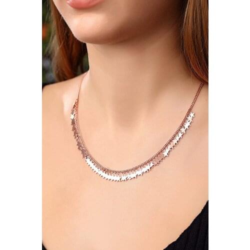 Stylish Multiple Star Scatters Necklace Jewelry Pendant 925 Sterling Silver