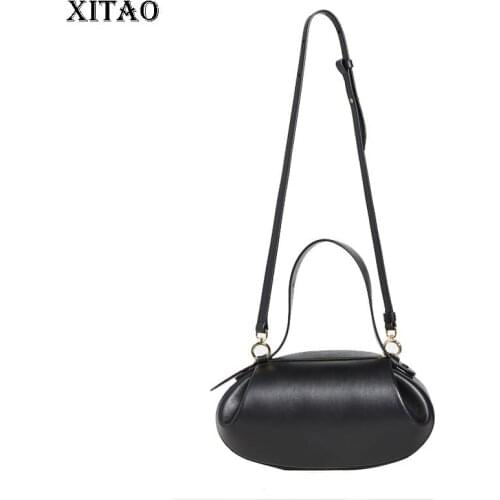 XITAO Armpit Small Round Bag 2021 Crossbody Retro Folds Solid Color Magnetic Buckle One-shoulder Messenger Portable WMD3674