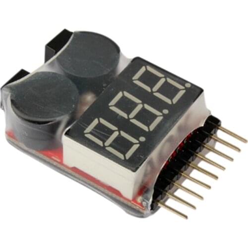 1-8S LED Lipo Voltage Indicator Checker Tester Low Voltage Buzzer Alarm NSV775