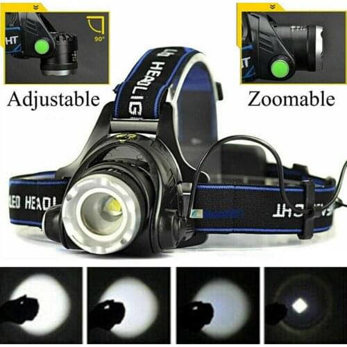 USB Rechargeable Fishing Headlamp Portable Waterproof Night Fishing Headlight T6 LED Zoom Outdoor Camping Traveling Lamp