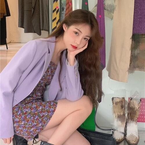 Spring and Autumn Korean Version 2021 New Retro Sling Floral Dress All-match Dress Skirt