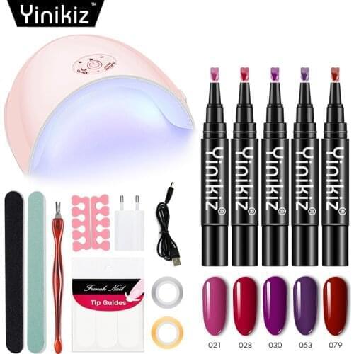 Yinikiz 36w Uv Led Nail Lamp Set One Step Nail Gel Polish Pen 15pcs/set Nail Art Manicure Varnish Gel Pen Kit Manicure Tools