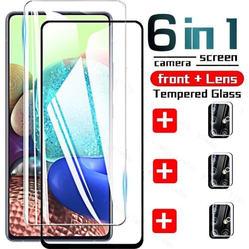 Tempered Protective Glass for Samsung A71 A51 Glass Camera Lens Screen Protectors HD Front Back A715 A716 Tempered Glasses Film
