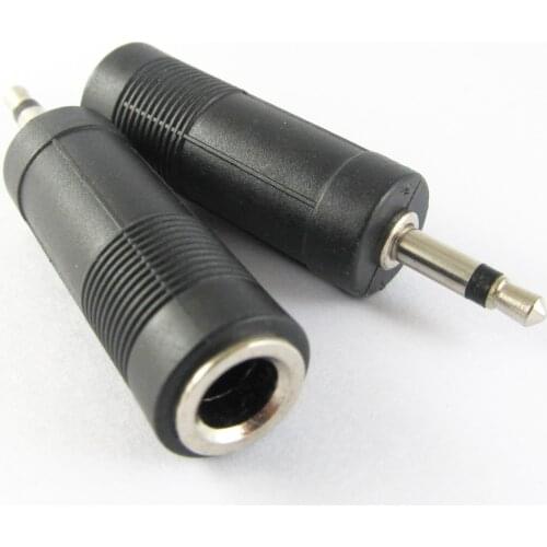 1pc Mono 3.5mm male to Mono 6.3mm female Audio Converter Adapter