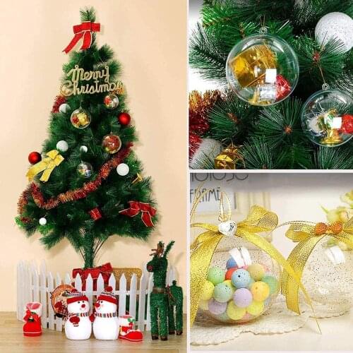 10pc Clear Fillable Ball Christmas Tree Decor Plastic DIY Bauble for Home Wedding Party Gift Craft Xmas Ornaments Soap Bath Bomb