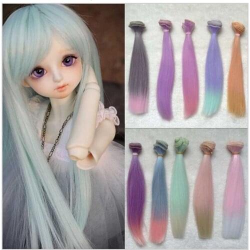 12PCS/LOT Wholesale DIY Handmade 1/3 BJD Doll Wigs Straight Synthetic Hair Wig for Doll SD