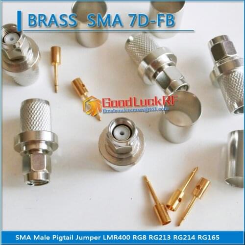 1X Pcs High-quality RF Coax Connector SMA Male Jack Crimp for LMR400 RG8 RG213 RG214 RG165 7D-FB Cable Plug Nickel Plated