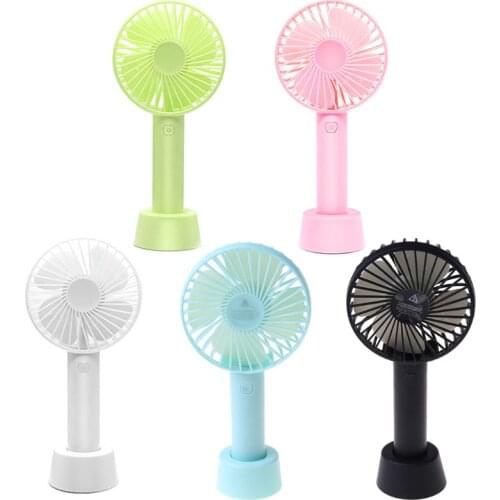 2020 New Mini Handheld Fan Portable Rechargeable Battery Operated Cooling Desktop with Base 3 Modes for Home Office Travel
