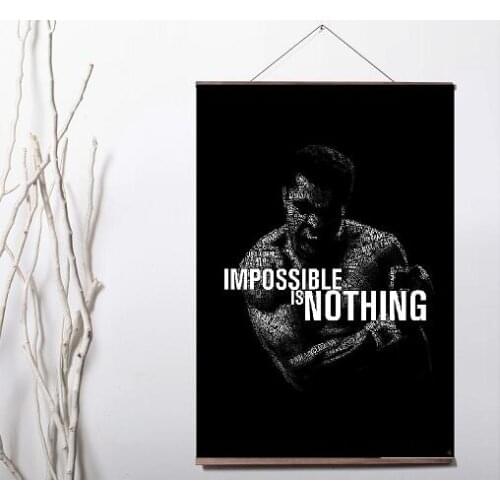 Ali Art Canvas print poster decoration painting with solid wood hanging scroll