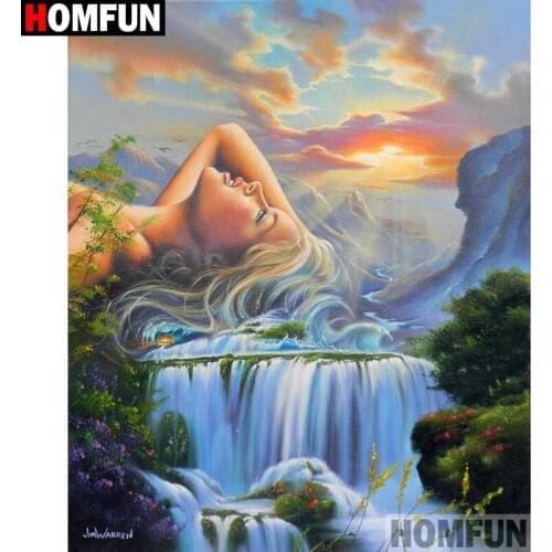 HOMFUN Full Square/Round Drill 5D DIY Diamond Painting "Beautiful scenery" Embroidery Cross Stitch 5D Home Decor Gift A00546