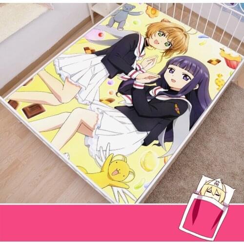 Anime Cartoon Card Captor Sakura Mattress Cover Fitted Sheet Fitted cover bedspread counterpane