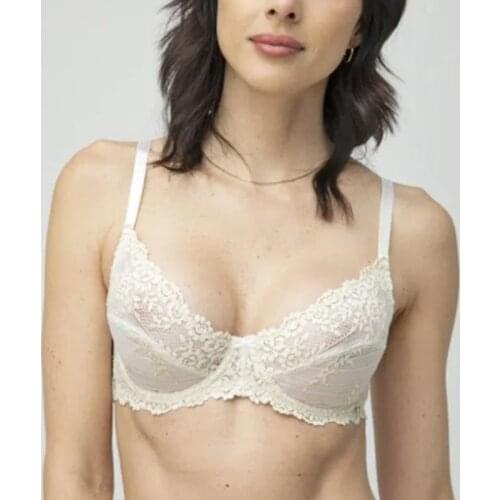 S-187B White Embroidered Unlined Summer Breathable Bra With Steel Ring Black Underwear Sexy Size 34 36 38 40 A-B-C-D